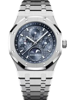 Vue de face de la Royal Oak Automatique cadran bleu